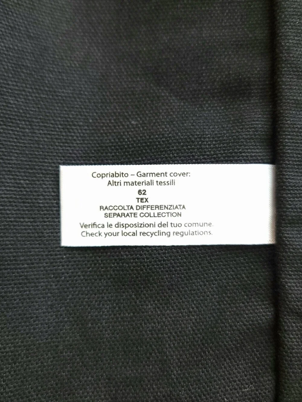 Brioni Garment Bag Black Fabric Folding Travel Suit Storage 42